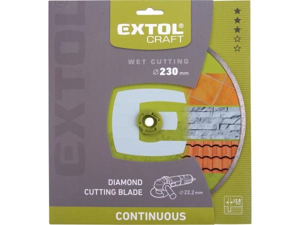 EXTOL CRAFT 108835 - kotouč diamantový řezný celoobvodový - mokré řezání, O 230x22,2x2,8mm