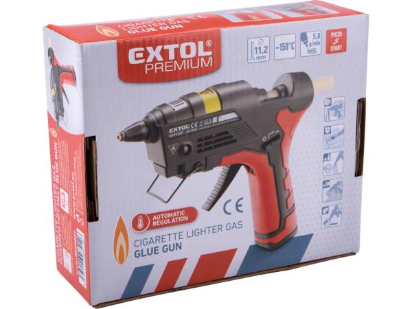 EXTOL PREMIUM 8899007 - pistole tavná lepící, na plyn do zapalovačů,  11mm