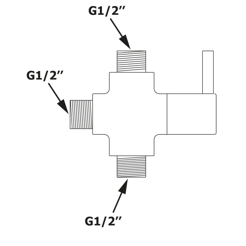 Přepínač sprchového sloupu M1/2"-M1/2"xM1/2" (SL420) (NDSL420)