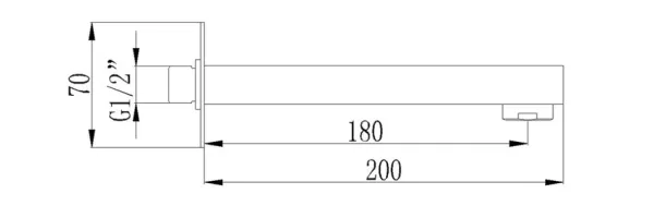 Výtoková hubice nástěnná, hranatá (1102-49)