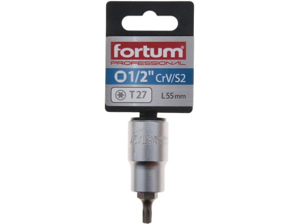 FORTUM 4700722 - hlavice zástrčná 1/2" hrot TORX, T 27, L 55mm