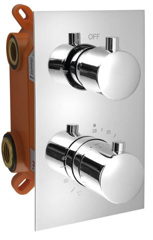 KIMURA podomítková sprchová termostatická baterie, box, 2 výstupy, chrom (KU382)