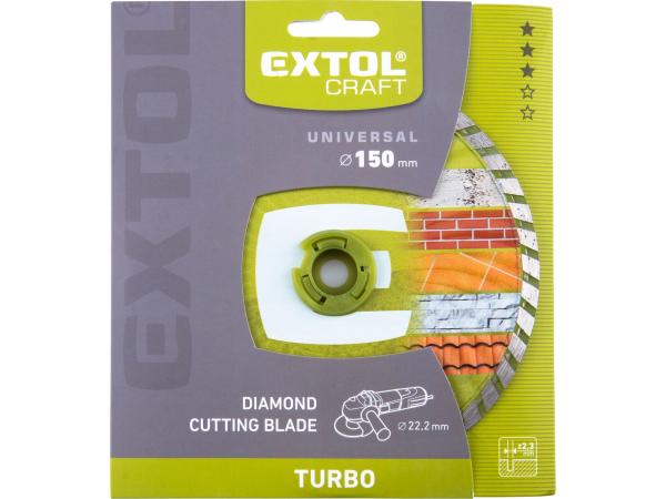 EXTOL CRAFT 108853 - kotouč diamantový řezný, turbo - suché i mokré řezání, O 150x22,2x2,3
