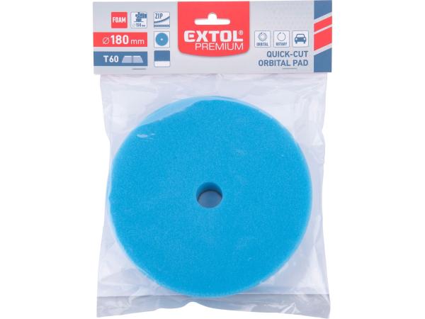 EXTOL PREMIUM 8804556 - kotouč leštící pěnový, orbitální, T60, modrý, 180x25mm, suchý zip