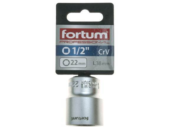 FORTUM 4700422 - hlavice nástrčná 1/2", 22mm, L 38mm