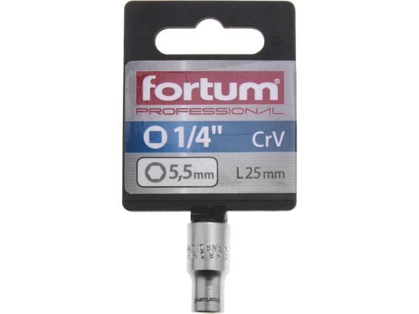 FORTUM 4701405 - hlavice nástrčná 1/4", 5,5mm, L 25mm