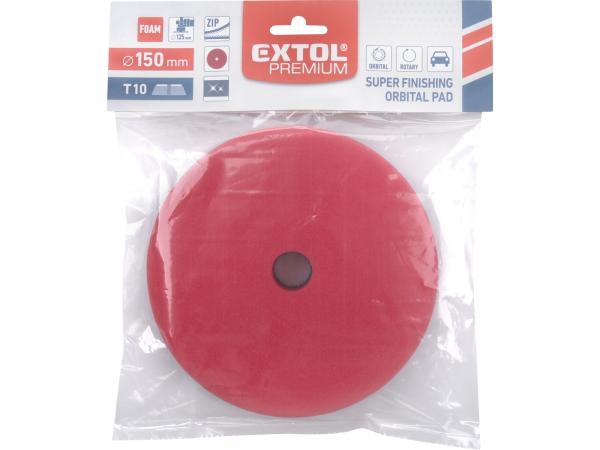 EXTOL PREMIUM 8804541 - kotouč leštící pěnový, orbitální, T10, červený, 150x25mm, suchý zi