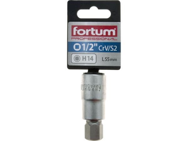 FORTUM 4700614 - hlavice zástrčná 1/2" imbus, H 14, L 55mm
