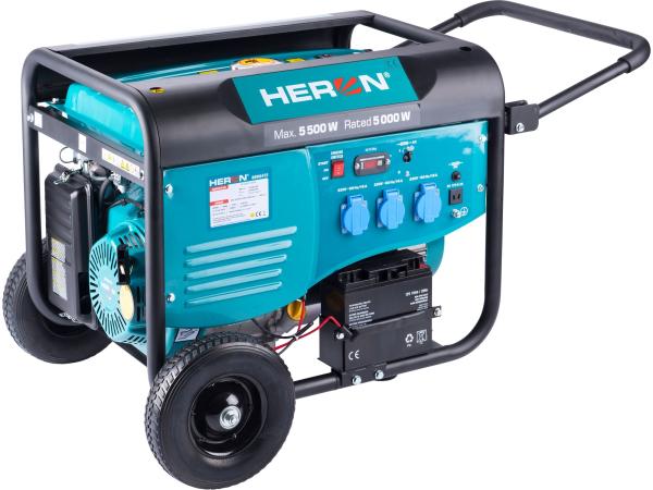 HERON 8896415 - elektrocentrála benzínová 13HP/5,5kW, pro svařování, elektrický start, pod