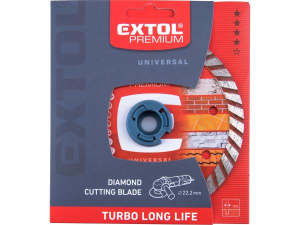 EXTOL PREMIUM 108953 - kotouč diamantový řezný, turbo Long Life - suché i mokré řezání, 15