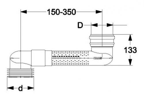 HAAS WC prodloužení ploché, DN 110, nastavitelná délka 150 - 650 mm
