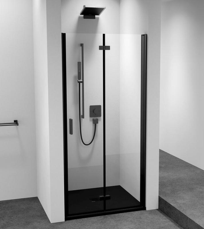 ZOOM BLACK sprchové dveře do niky 800mm, čiré sklo, pravé