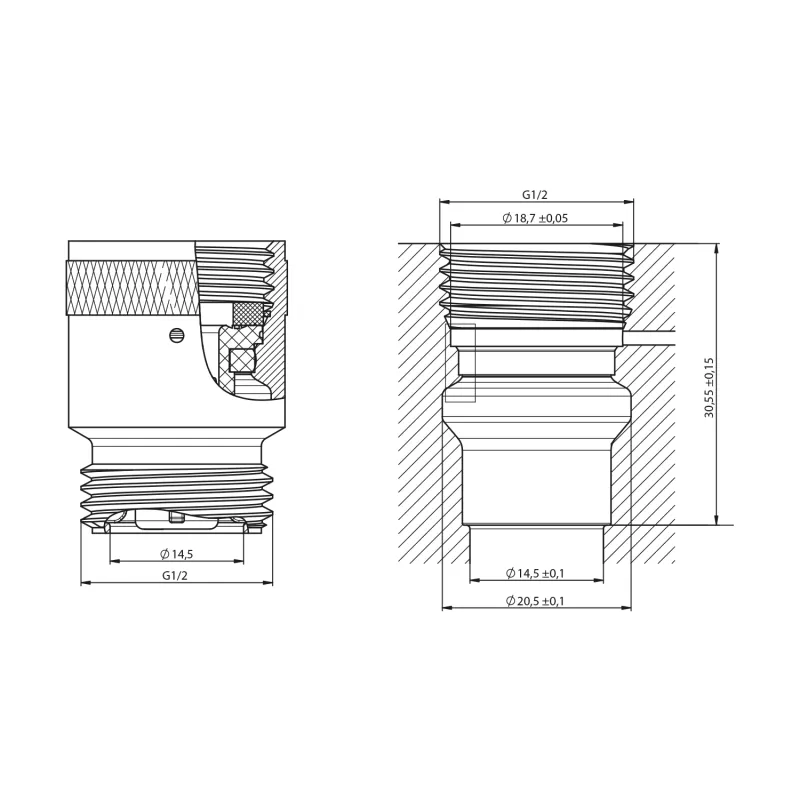 Omezovač tlaku 1 bar, 1/2", chrom 1