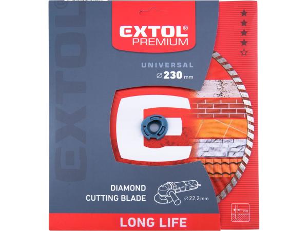 EXTOL PREMIUM 108955 - kotouč diamantový řezný, turbo Long Life - suché i mokré řezání, 23
