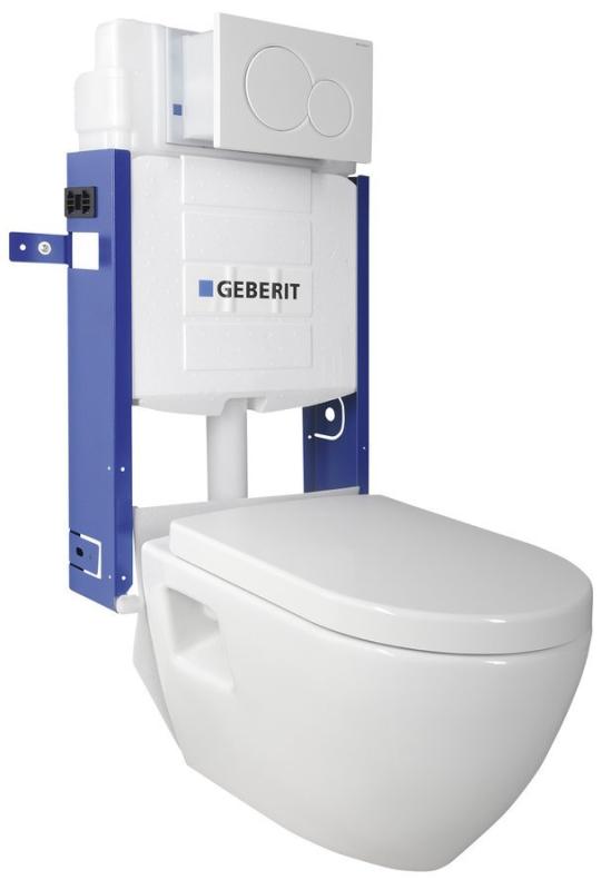 WC SADA závěsné WC Nera s nádržkou a tlačítkem Geberit, pro zazdění (WC-SADA-17)