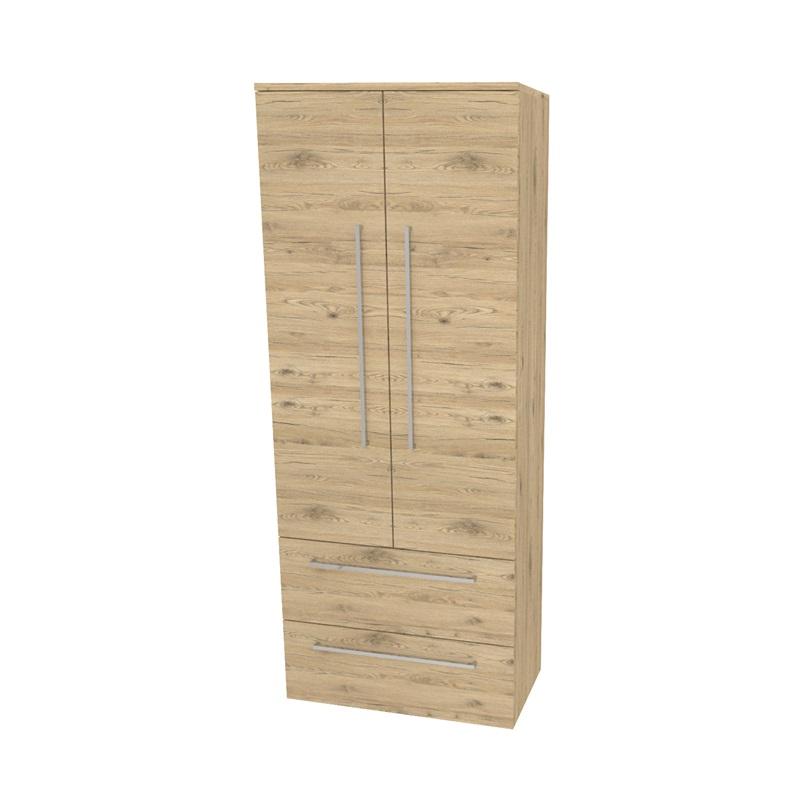 Bino, koupelnová skříňka vysoká 163 cm, dvojitá, Multidecor, Dub San remo sand