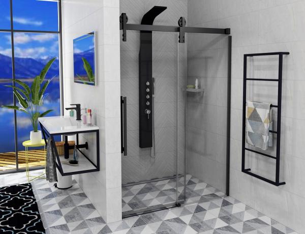 VOLCANO BLACK sprchové dveře 1800 mm, čiré sklo (GV1418)