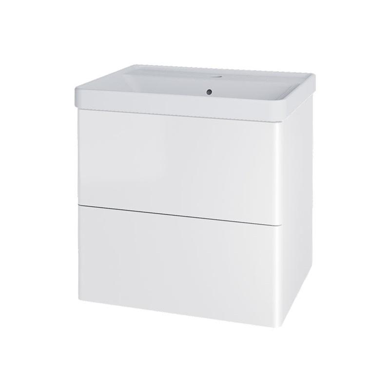 Siena, koupelnová skříňka s keramickym umyvadlem 61 cm, bílá, antracit, černá