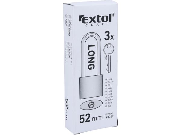 EXTOL CRAFT 93252 - zámek visací litinový, prodloužený, 52mm