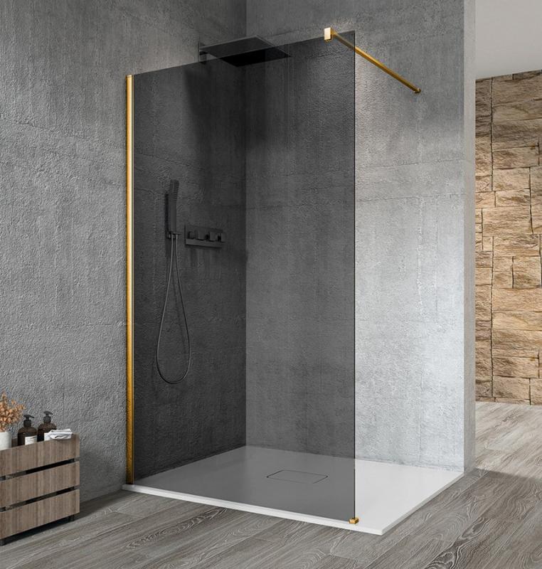 VARIO GOLD jednodílná sprchová zástěna k instalaci ke stěně, kouřové sklo, 700 mm (GX1370GX1016)