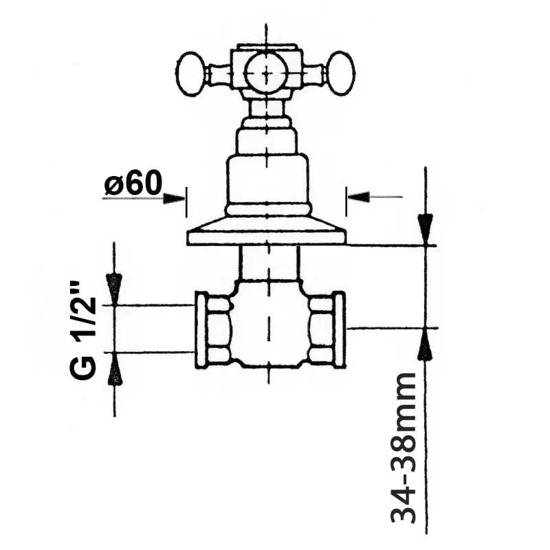ANTEA podomítkový ventil, studená, chrom/zlato (3052C)