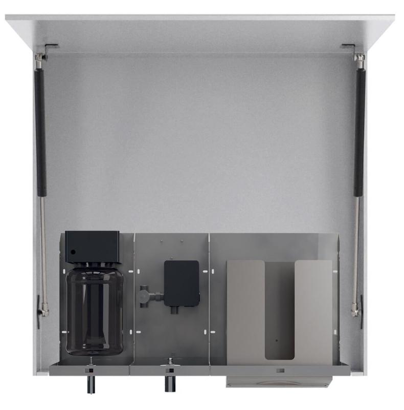 TOWEL zrcadlová skříňka 1000 mm se senzorovým dávkovačem mýdla, vodovodní baterií a zásobníkem na pa