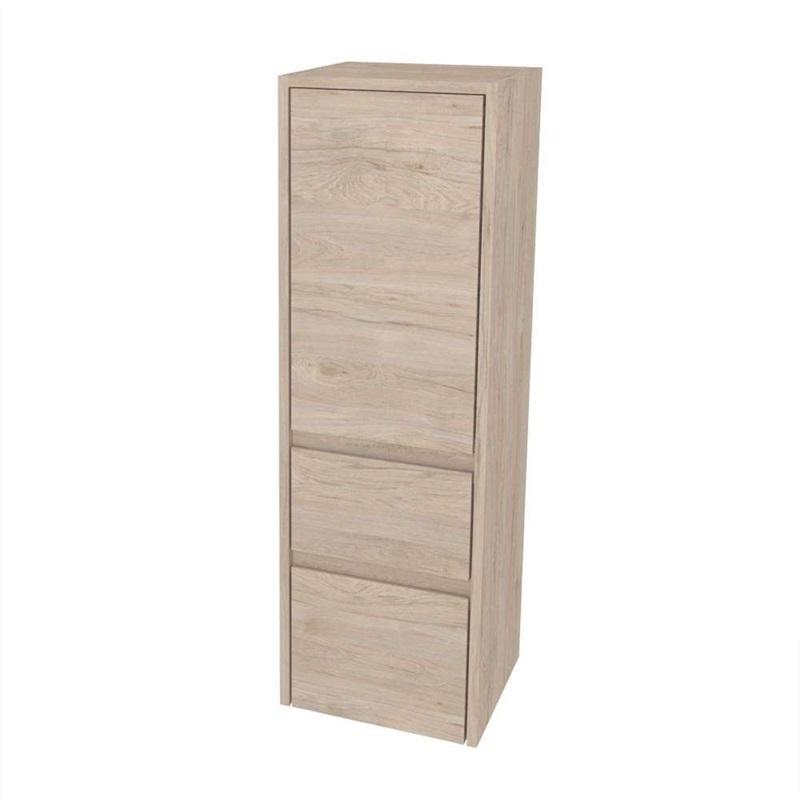 Opto koupelnová skříňka vysoká 125 cm, levé otevírání, Multidecor, Light Rock Hickory