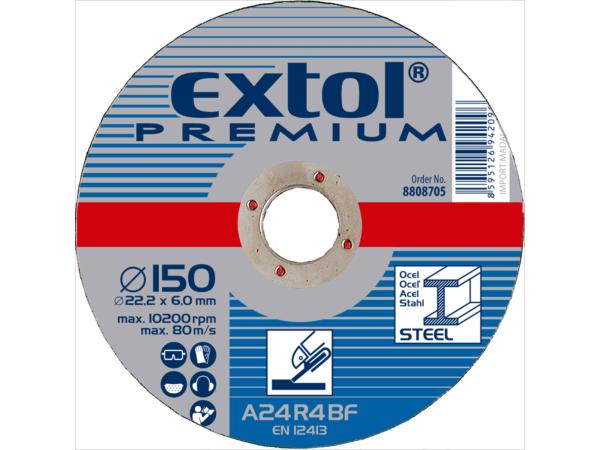 EXTOL PREMIUM 8808705 - kotouč brusný na ocel, O 150x6,0x22,2mm
