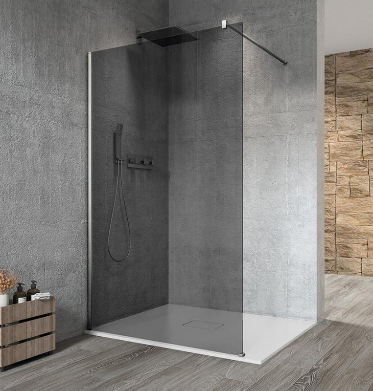 VARIO CHROME jednodílná sprchová zástěna k instalaci ke stěně, kouřové sklo, 1100 mm (GX1311GX1010)