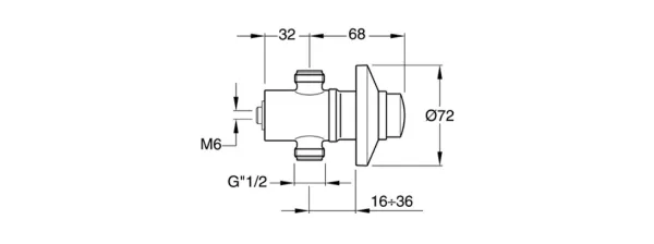 QUIK samouzavírací podomítkový sprchový ventil, chrom (QK15051)