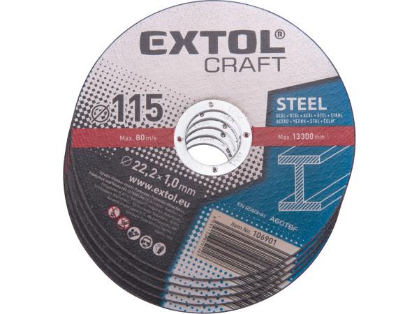EXTOL CRAFT 106901 - kotouče řezné na kov, 5ks, O 115x1,0x22,2mm