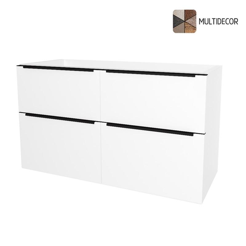 Mailo, koupelnová skříňka 121 cm, černé madlo, Multidecor