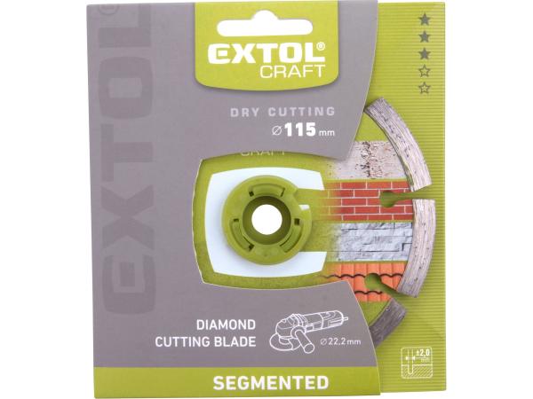 EXTOL CRAFT 108811 - kotouč diamantový řezný segmentový - suché řezání, O 115x22,2x2mm