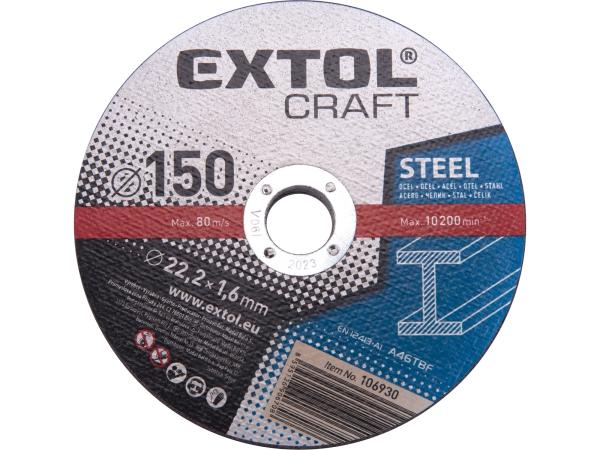 EXTOL CRAFT 106930 - kotouče řezné na kov, 5ks, O 150x1,6x22,2mm