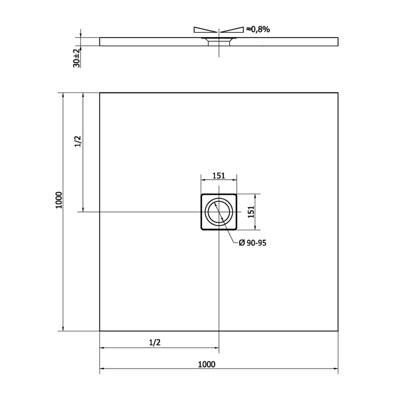 FLEXIA vanička z litého mramoru s možností úpravy rozměru, 100x100cm, béžová mat 1