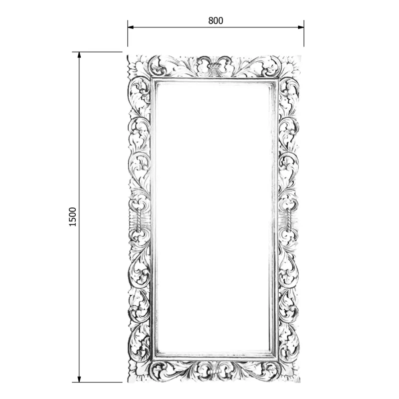 SCULE zrcadlo v rámu, 80x150cm, stříbrná (IN334)