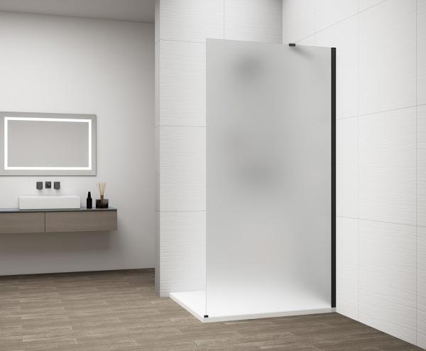 ESCA BLACK MATT jednodílná sprchová zástěna k instalaci ke stěně, matné sklo, 900 mm