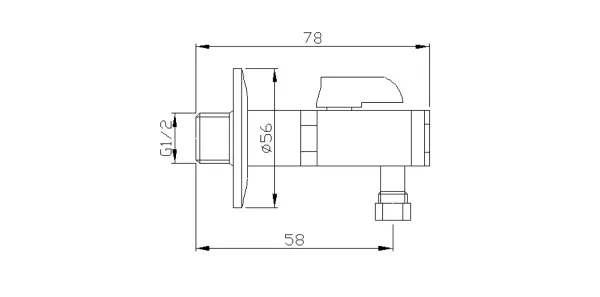 Rohový ventil s matkou, 1/2"x 3/8", nikl (2020NK)