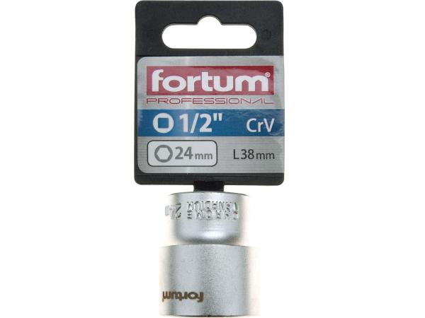 FORTUM 4700424 - hlavice nástrčná 1/2", 24mm, L 38mm