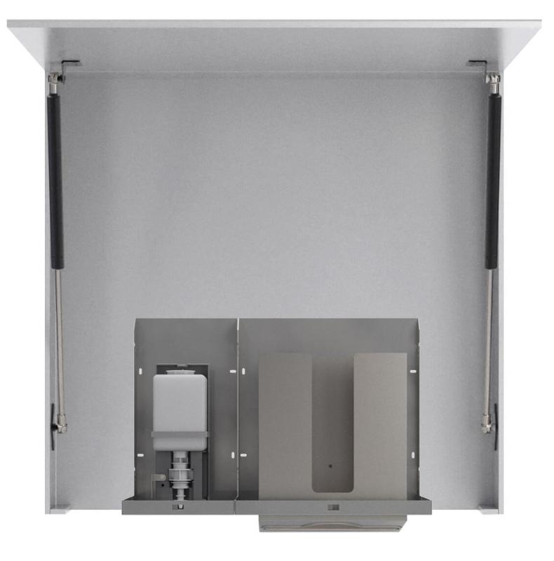 ESSENTIA zrcadlová skříňka 1000 mm s automatickým dávkovačem mýdla a zásobníkem na papírové ručníky