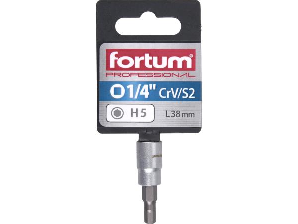 FORTUM 4701605 - hlavice zástrčná 1/4" imbus, H 5, L 38mm