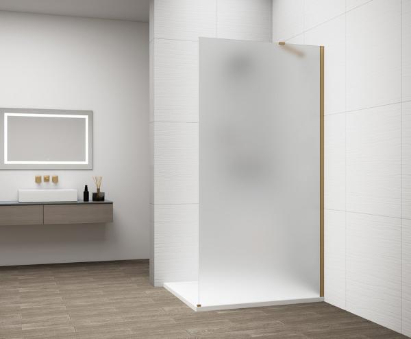 ESCA GOLD MATT jednodílná sprchová zástěna k instalaci ke stěně, matné sklo, 900 mm