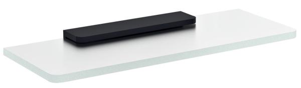 PIRENEI skleněná police 200mm, černá/mléčné sklo