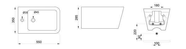 STORM bidet závěsný, 36x55 cm, bílá   RM200