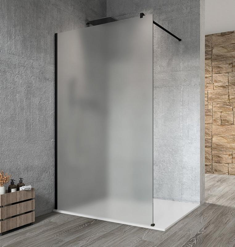 VARIO BLACK jednodílná sprchová zástěna k instalaci ke stěně, matné sklo, 700 mm (GX1470GX1014)