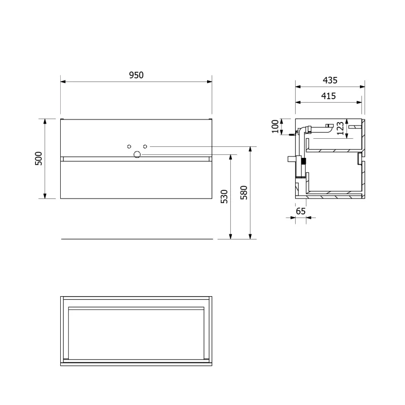 ODETTA umyvadlová skříňka 95x50x43,5cm, bílá lesk (DT100-3030)
