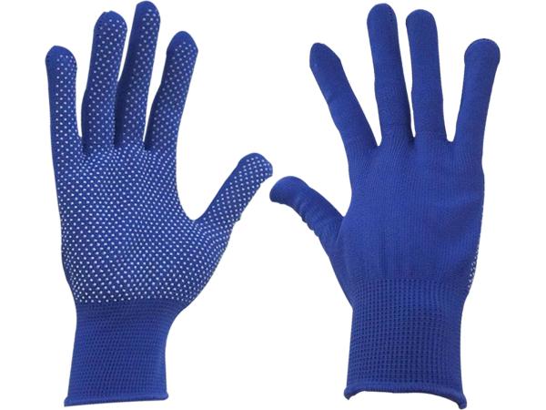 EXTOL CRAFT 99714 - rukavice z polyesteru s PVC terčíky na dlani, velikost 9"