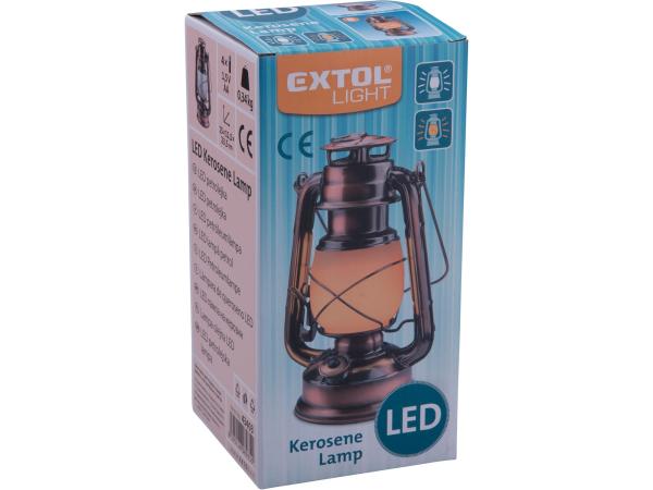 EXTOL LIGHT 43403-R - POŠK. OBAL petrolejka LED, bílé světlo/plamen