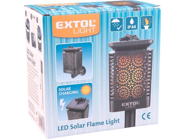 EXTOL LIGHT 43133 - pochodeň LED s plamenem, solární nabíjení, 12x LED