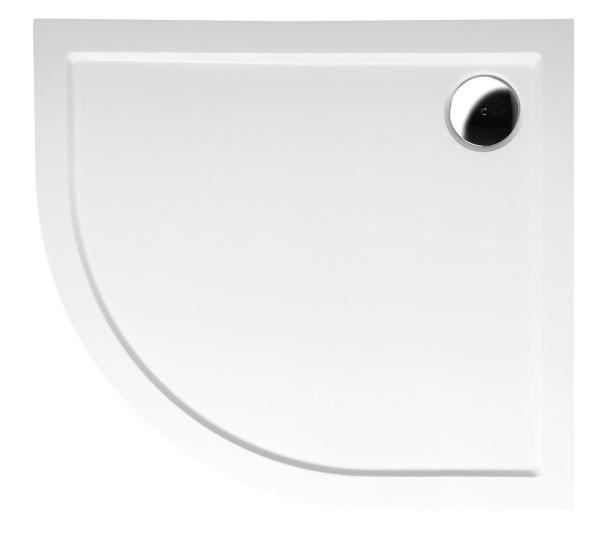 RENA R sprchová vanička z litého mramoru, čtvrtkruh 90x80x4cm, R550, pravá, bílá (72891)